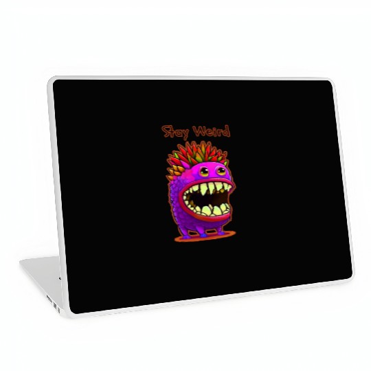 Stay Weird Monster Doodle Violet Laptop Skins