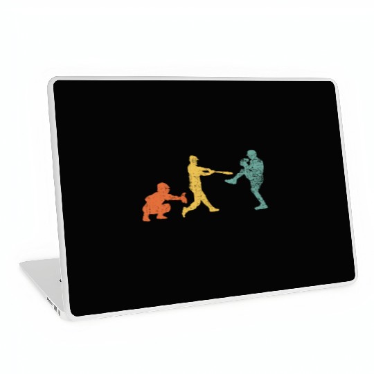 Baseball Catcher Pitcher Batter Vintage Laptop Skins