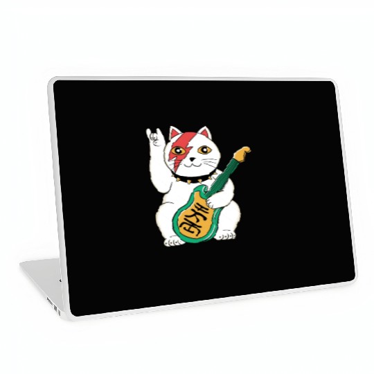 Lucky Cat Guitar Guitarist Laptop Skins