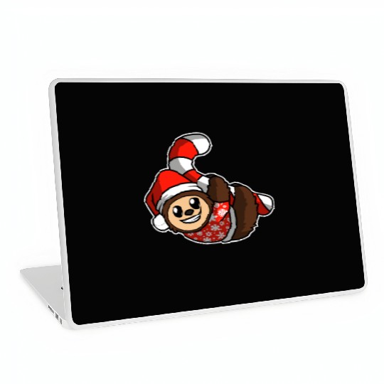 Merry Christmas Sloth Candy Cane Laptop Skins