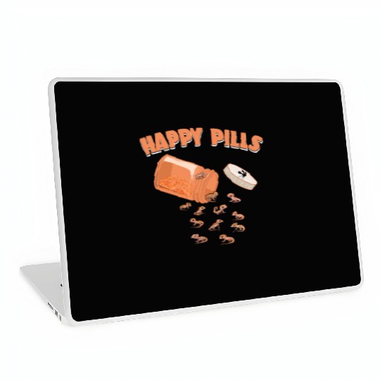 Happy Pills Crested Gecko Funny Lizard Lovers Laptop Skins