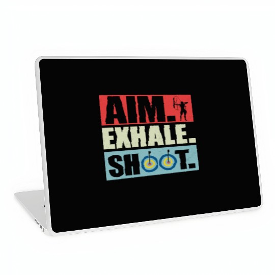 Aim Exhale Shoot. Archery Target Bow & Arrows Laptop Skins