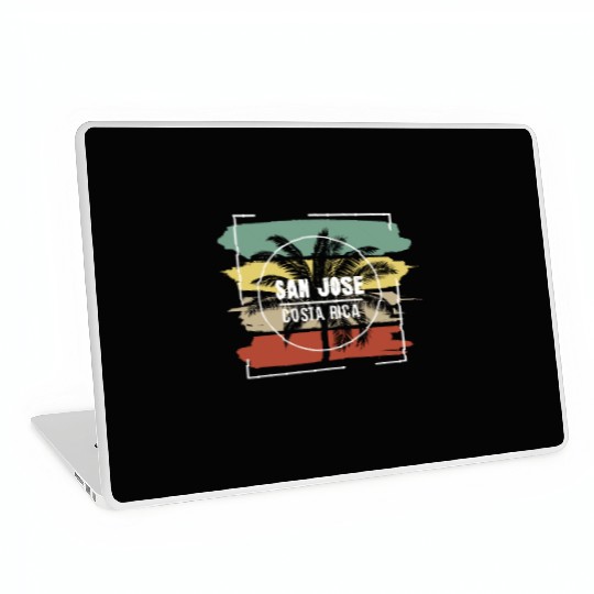 San Jose Costa Rica Artistic Palm Tree Retro Laptop Skins