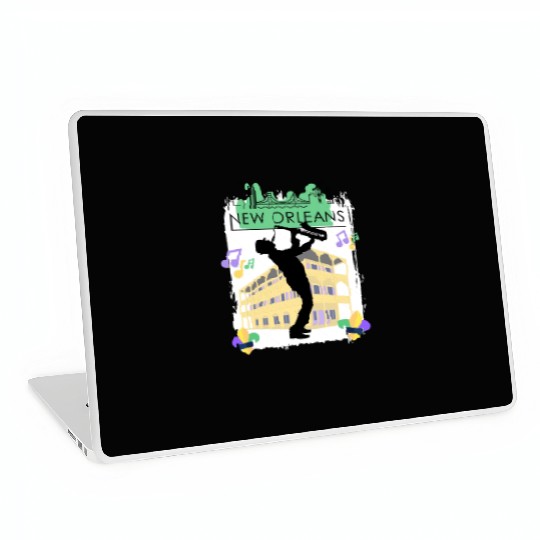 Mardi Gras New Orleans Louisiana City Jazz Music Laptop Skins