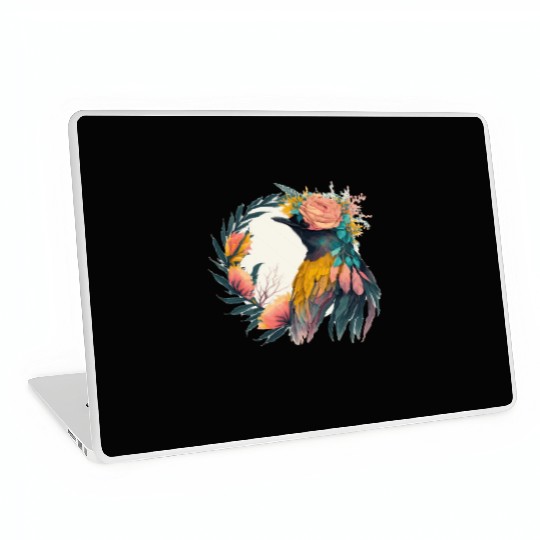 Cute Bird Of Paradise Bird Flower Crown Pet Birds Laptop Skins