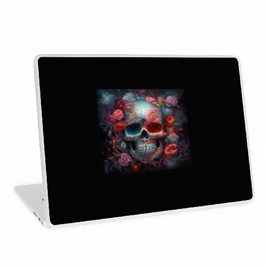 Pastel Flowery Skull Laptop Skins