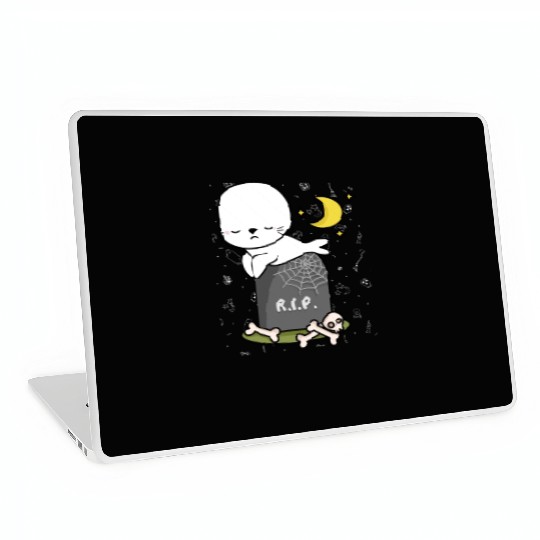 Boo Cute Seal Halloween design trick or treat RIP Laptop Skins