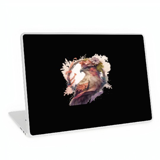 Birds Of Prey Kite Bird Flower Crown Floral Laptop Skins