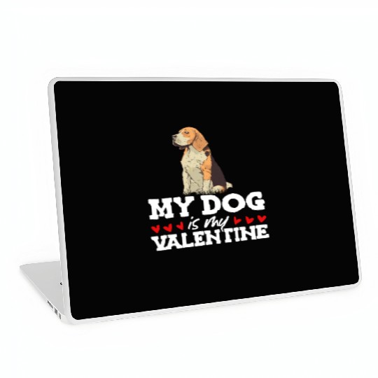 My Dog Is My Valentine Date Cute Doggy Laptop Skins