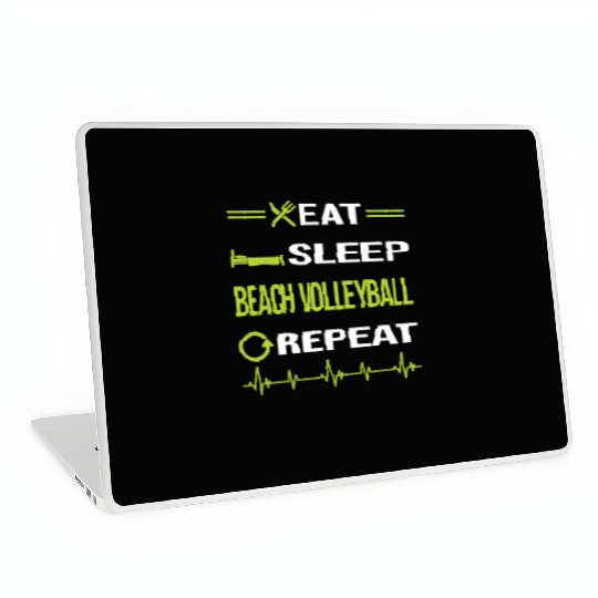 Funny Eat Sleep Repeat Beach Volleyball nostalgia Laptop Skins