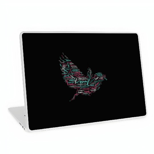 Bird Graphic Laptop Skins with Words Pattern design.
