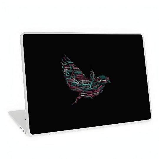 Bird Graphic Laptop Skins with Words Pattern design.