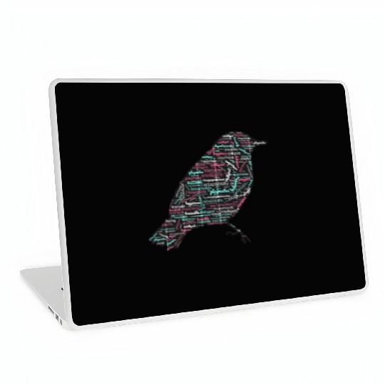 Bird Graphic Laptop Skins with Words Pattern design.