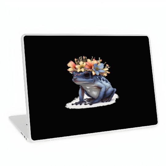 Cute Poison Dart Frog Flower Crown Amphibian Lover Laptop Skins