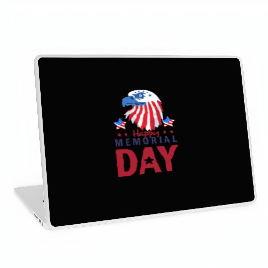 Happy Memorial Day Veterans Brave US Eagle Stars Laptop Skins