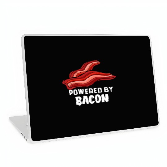 Funny Saying Powered By Bacon Pig Farmer Humorous Laptop Skins