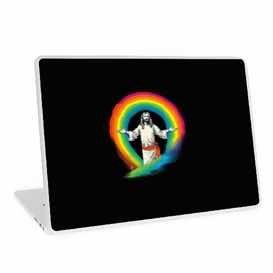 Rainbow Jesus: Embrace Love, Faith, and LGBTQ Laptop Skins