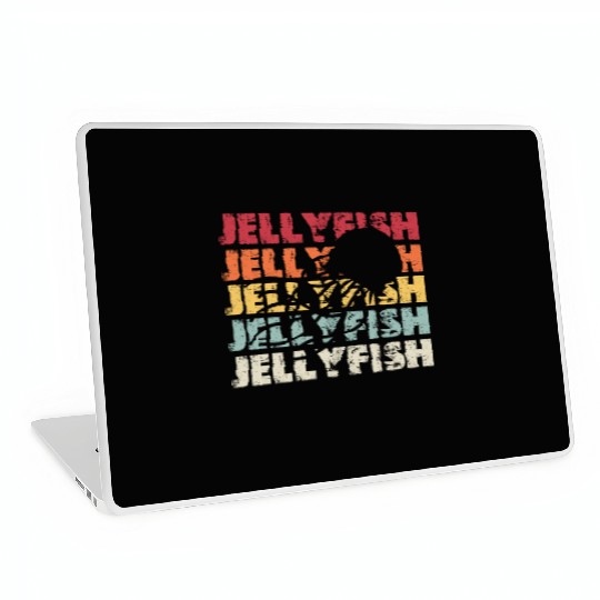Retro Jellyfish Silhouette Men Women Ocean Lover Laptop Skins