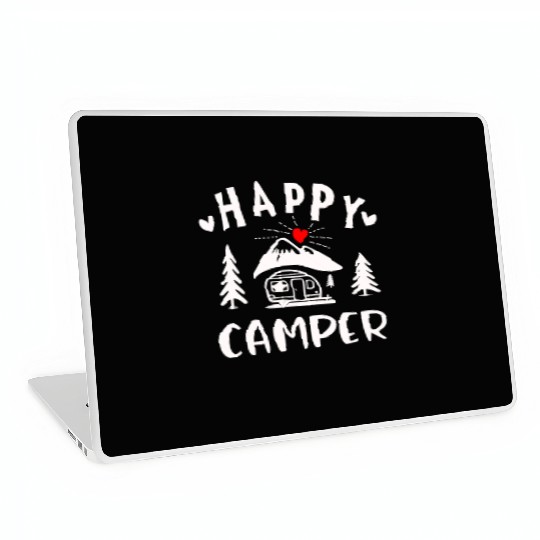 Happy Camper, Camping Laptop Skins For Women Men Kids