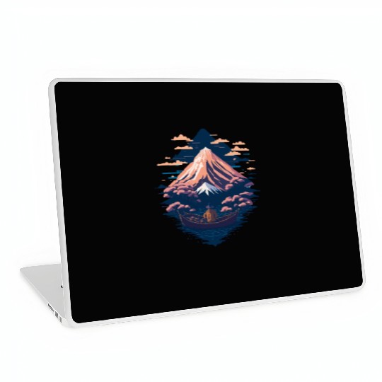 Serene Mount Fuji Sunset Peaceful River Scenery Laptop Skins