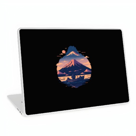 Serene Mount Fuji Sunset Peaceful River Scenery Laptop Skins