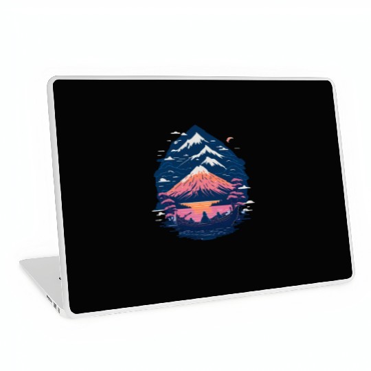 Serene Mount Fuji Sunset Peaceful River Scenery Laptop Skins