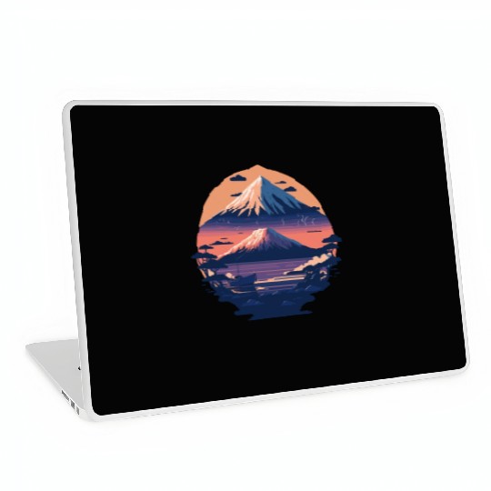 Serene Mount Fuji Sunset Peaceful River Scenery Laptop Skins