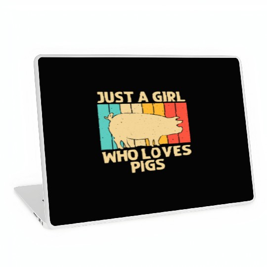 Funny Pig For Girls Kid Bacon Animal Lover Swine Laptop Skins