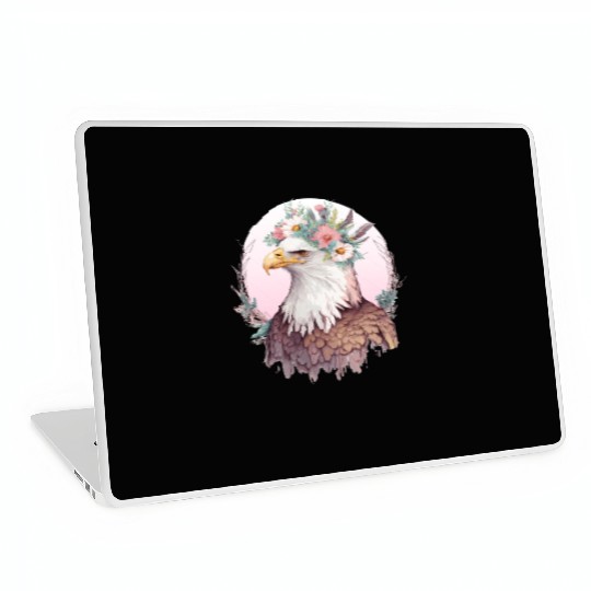 Birds Of Prey Bald Eagle Flower Crown Floral Birdi Laptop Skins