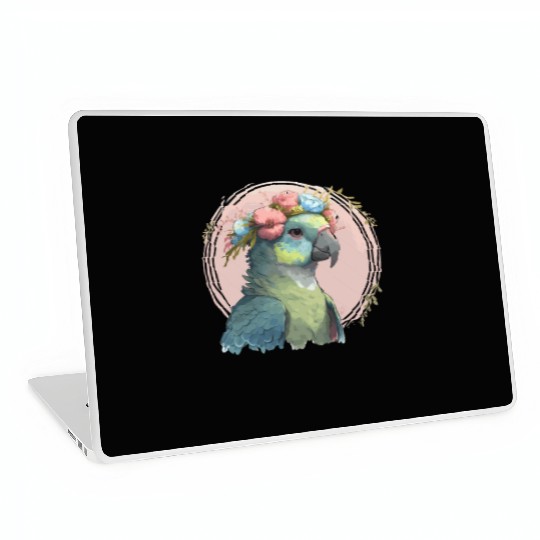 Cute Hahn's Macaw Bird Flower Crown Pet Birds Laptop Skins