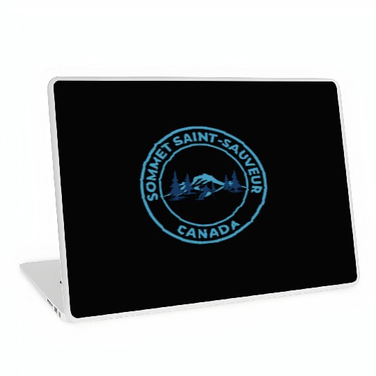 Retro Cool Skiing in Sommet Saint-Sauveur Canada Laptop Skins
