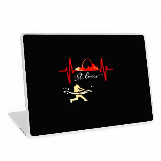 Saint Louis Red Cardinal Dress Heartbeat Baseball Laptop Skins