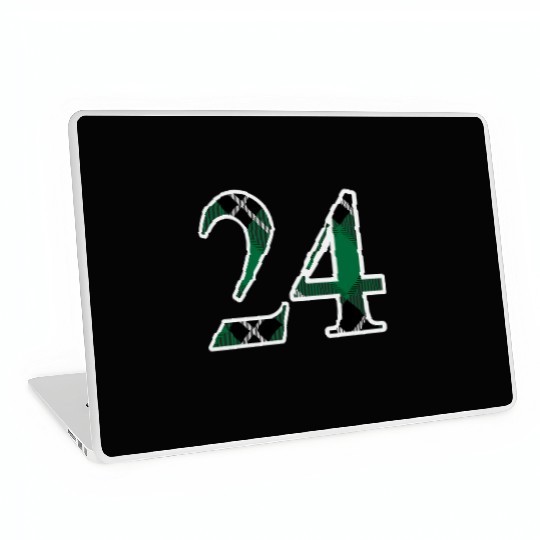 24th T Shirt24 Sports Jersey Number Green Laptop Skins