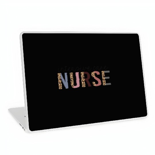 Intensive Care Nurse Leopard Print Icu Nursing Sch Laptop Skins