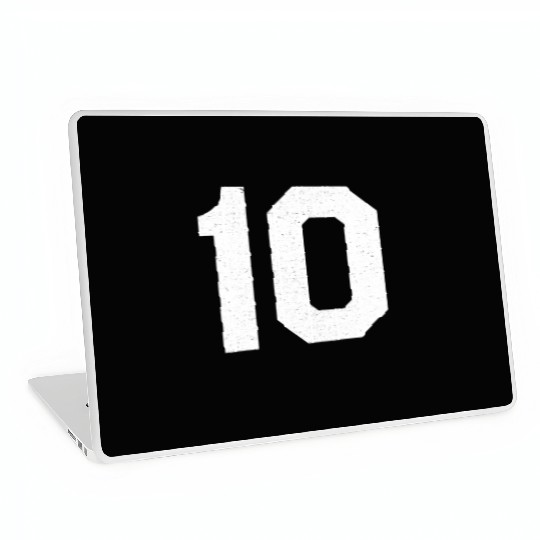 Jersey Number 10 Ten Athletic Sports Laptop Skins