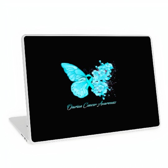 Ovarian Cancer Awareness Ribbon Teal Ovarian Cance Laptop Skins