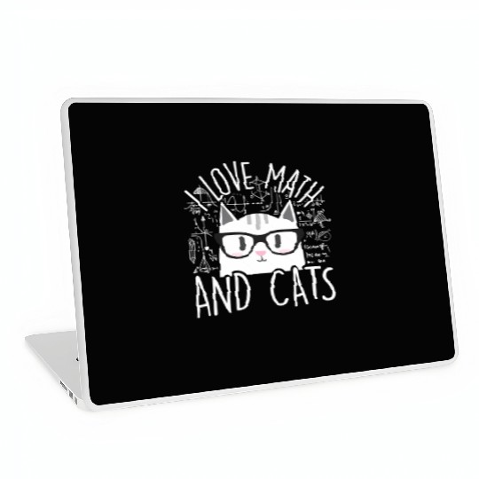 I Love Math And Cats Kitty Cat Feline Laptop Skins