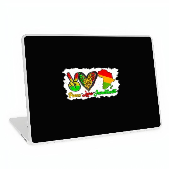 Peace Love Junenth Pride Black Africa American Laptop Skins