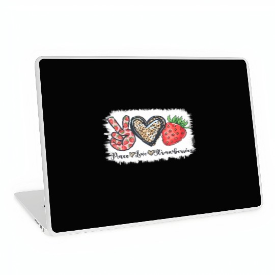 Peace Love Strawberry Farmer Strawberries Lover Be Laptop Skins