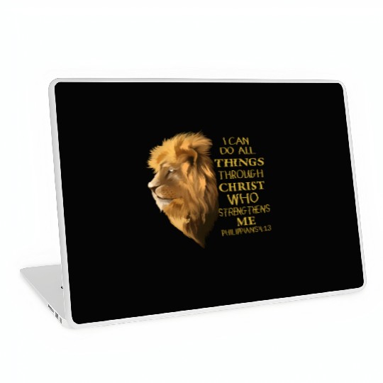 Philippians 4 13 Religious Lion Verses Christian Laptop Skins