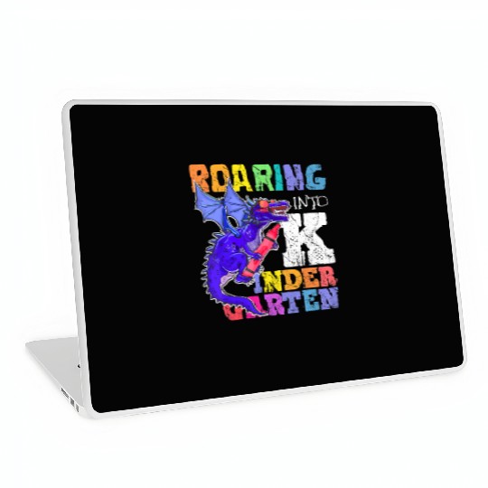 Roaring into Kindergarten Dragon Back to School Gi Laptop Skins