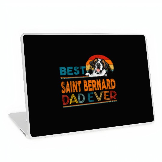 Vintage Best Saint Bernard Dad Ever Father's Day Laptop Skins