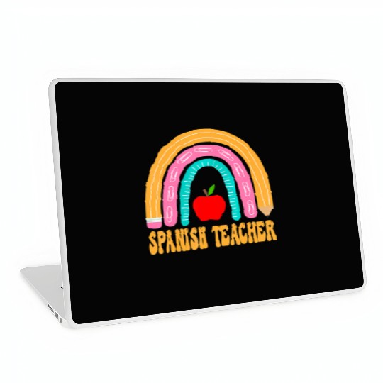 Spanish Teacher Rainbow Pencil Back To School Appr Laptop Skins