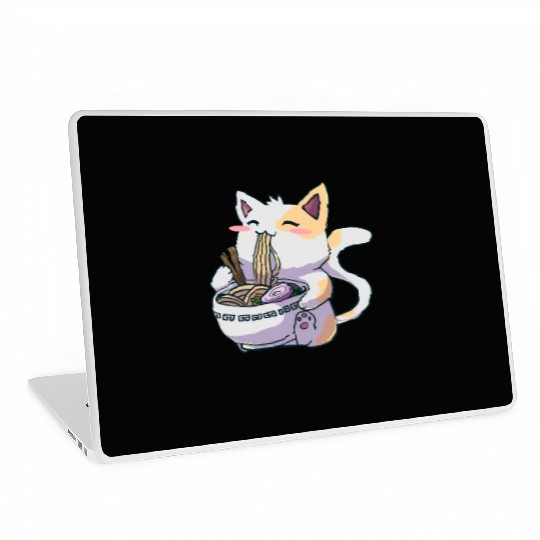 Ramen Cat Kawaii Anime Japanese Kawaii Neko Laptop Skins