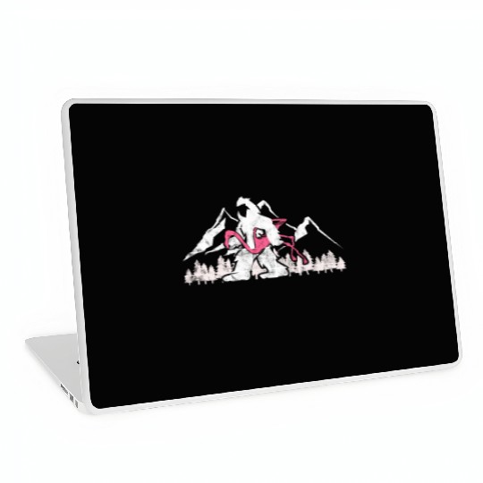 Bigfoot Flamingo Funny Sasquatch Bird Lover Laptop Skins