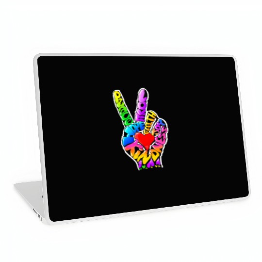 Peace Love Hope Joy Faith Kindness Word Art by Tan Laptop Skins