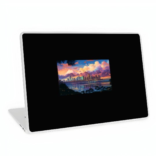 Anime Honolulu A Vibrant Anime Inspired Skyline Laptop Skins