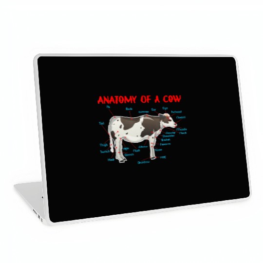Anatomy Of A Cow Educational Cow Farmer Laptop Skins