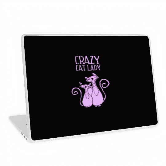 Crazy Cat Lady For Cat Purple Laptop Skins