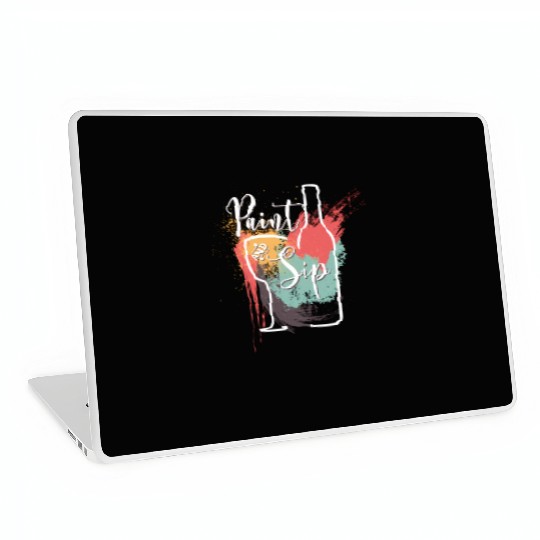 Paint And Sip Party Night Wine And Canvas Novelty Laptop Skins